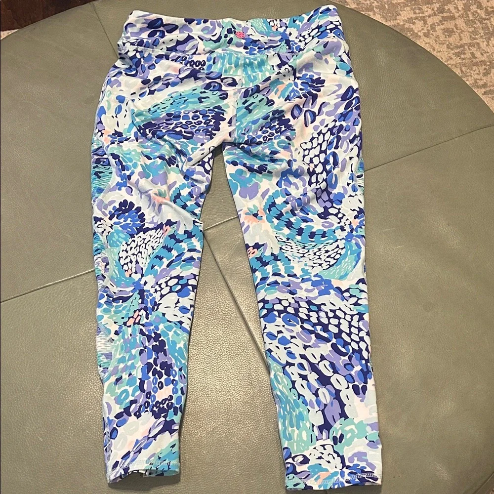 Lilly Pulitzer Multicolor Patterned Leggings Luxletic Medium Euc - Picture 5 of 6